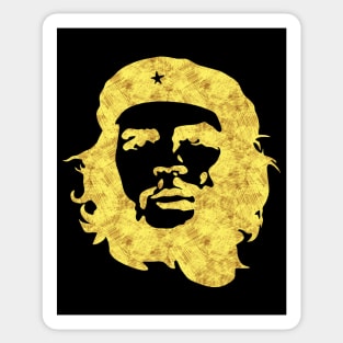 Che Guevara Portrait THE REBEL Abstract Tattoo Black and Gold style Sticker